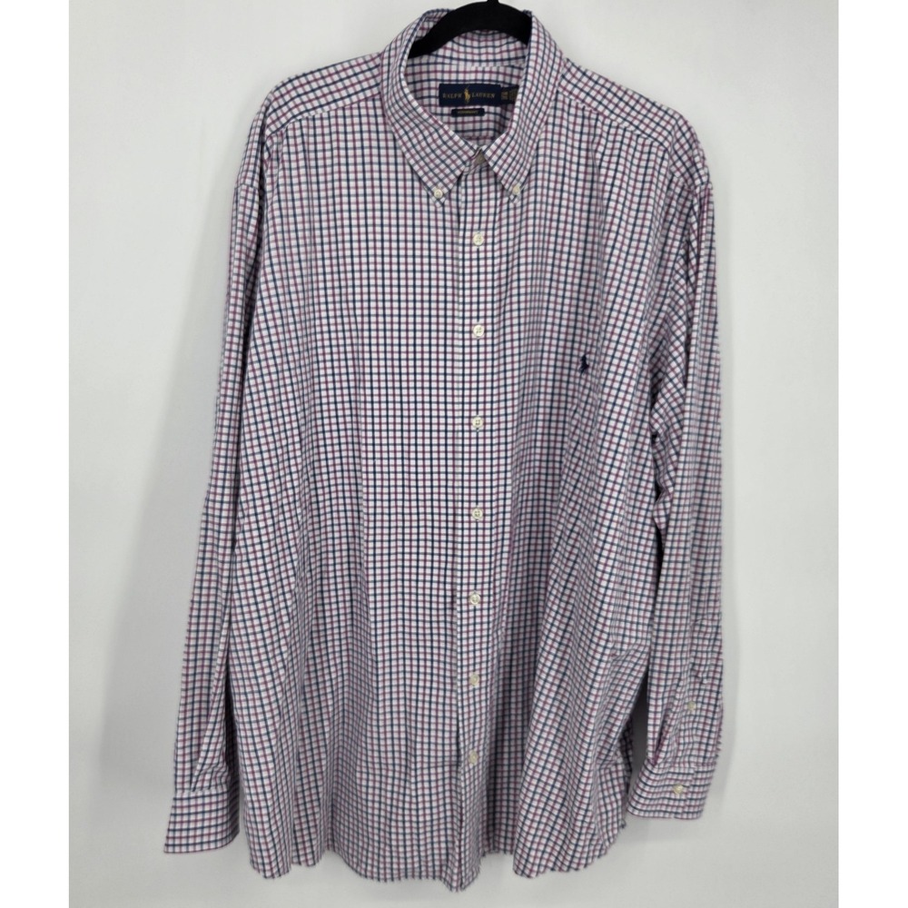 Polo Ralph Lauren Mens Performance Button Down Shirt Men's 2XB Multicolor Check